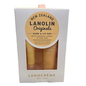 NEW Lanocreme New Zealand Lanolin Hand & Lip Duo with Manuka Honey & Paw Paw